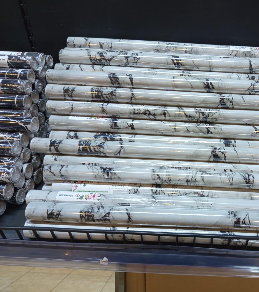 60cm*5M Glossy Marble Wallpaper Granite Peel and Stick Self Adhesive Removable Waterproof Countertop Paper for Cabinet Furniture Kitchen Viny Film 60 ncm By 3M