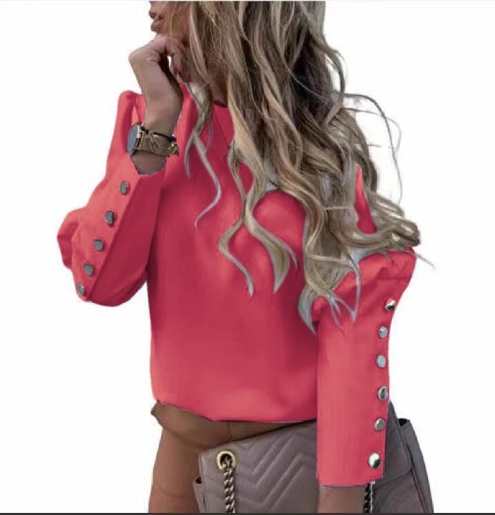 2026 Africa explosive autumn and winter long sleeve button pineapple printed shirt for women shirt for women a large number of stock work essential