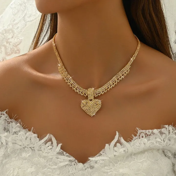 Africa's new zircon water drop choker necklace light luxury small luxury high-grade collar autumn and winter dress all fashion commuter temperament accessories wholesale