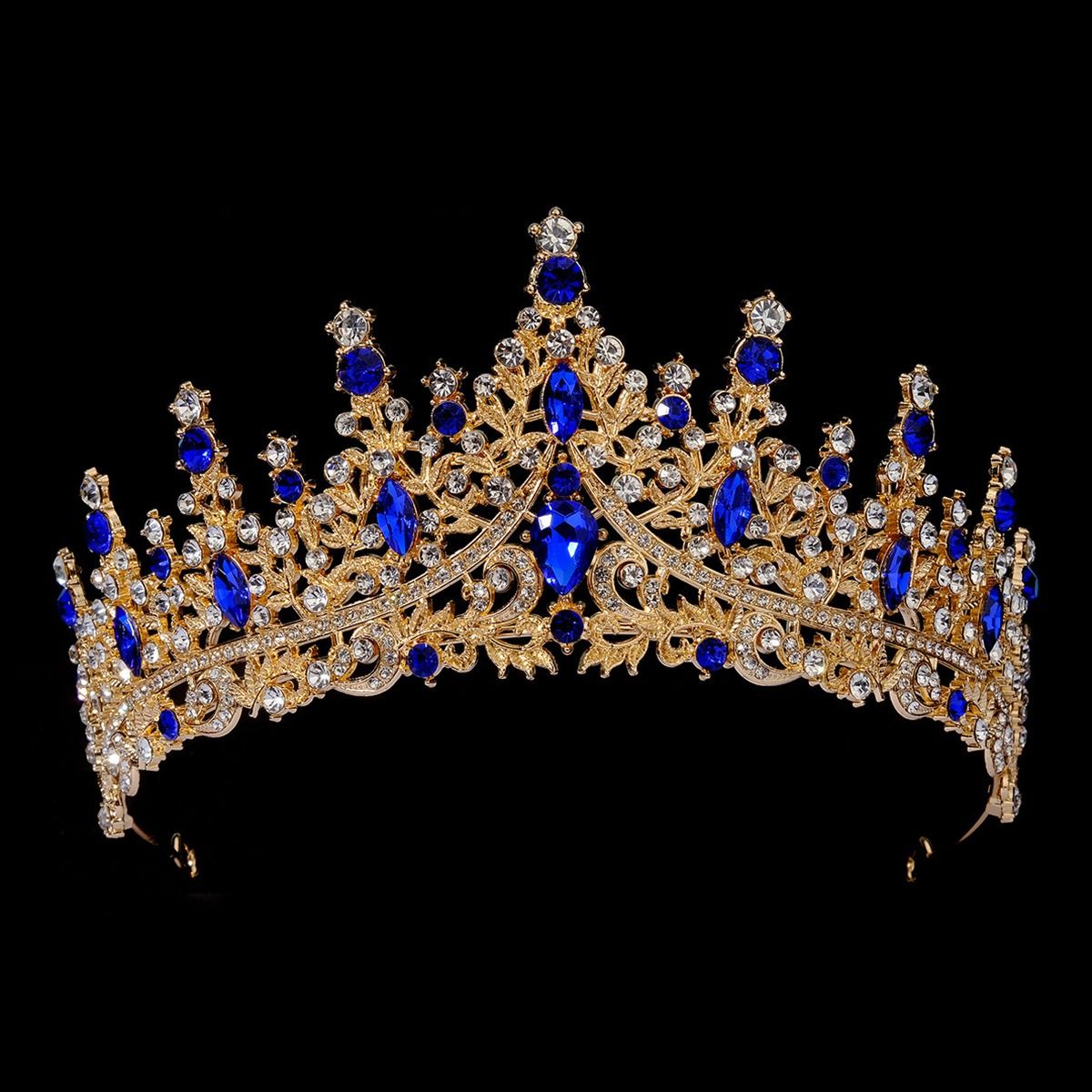 African Bridal Jewelry Three-piece Fashion Commuter Haute Couture Ball Wedding Jewelry Alloy Diamond Crown Necklace Earrings Wedding Jewelry Bridal set