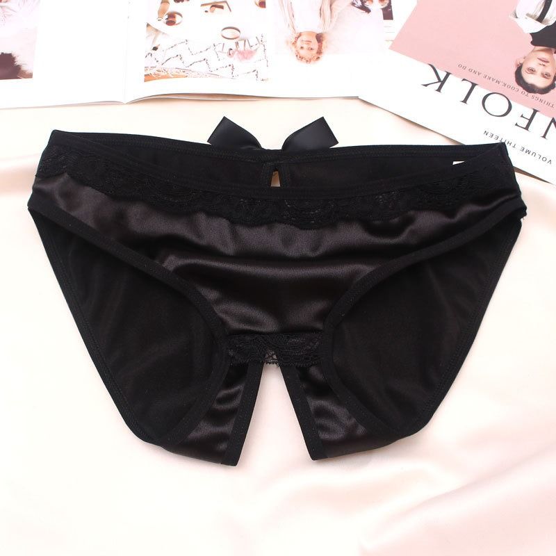 Foreign trade European and American underwear women sexy open low waist large size seamless luxury atmosphere can be inserted into triangle shorts