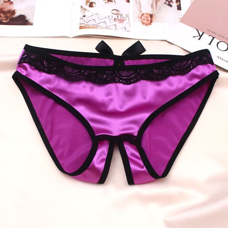 Foreign trade European and American underwear women sexy open low waist large size seamless luxury atmosphere can be inserted into triangle shorts