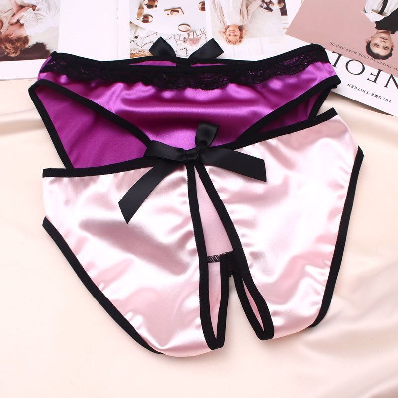 Foreign trade European and American underwear women sexy open low waist large size seamless luxury atmosphere can be inserted into triangle shorts