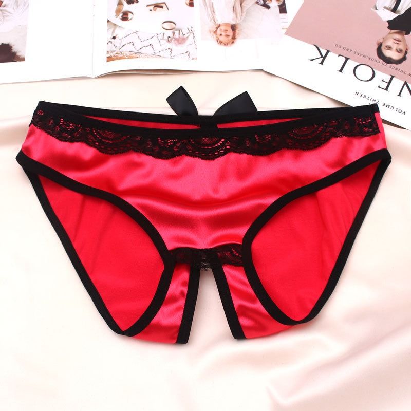 Foreign trade European and American underwear women sexy open low waist large size seamless luxury atmosphere can be inserted into triangle shorts