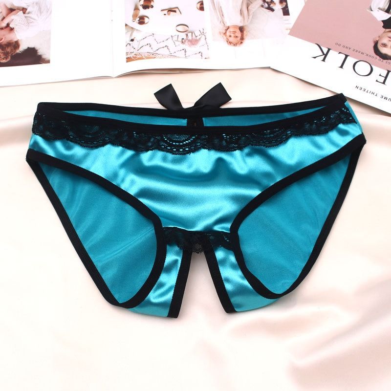 Foreign trade European and American underwear women sexy open low waist large size seamless luxury atmosphere can be inserted into triangle shorts