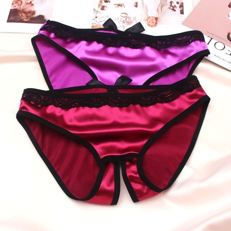 Foreign trade European and American underwear women sexy open low waist large size seamless luxury atmosphere can be inserted into triangle shorts