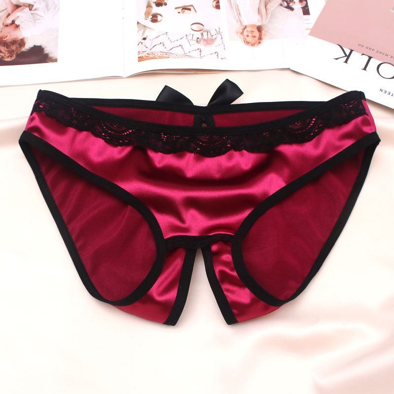Foreign trade European and American underwear women sexy open low waist large size seamless luxury atmosphere can be inserted into triangle shorts