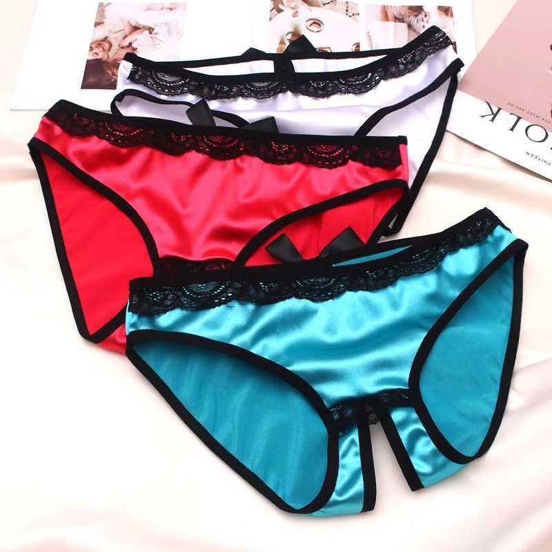 Foreign trade European and American underwear women sexy open low waist large size seamless luxury atmosphere can be inserted into triangle shorts