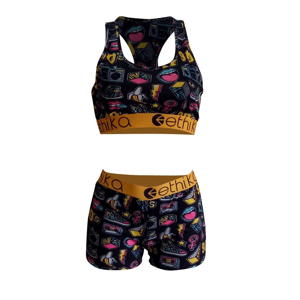 African explosive printed personality slimming personality street street hipster three-quarter pants sleeveless fashion casual suit