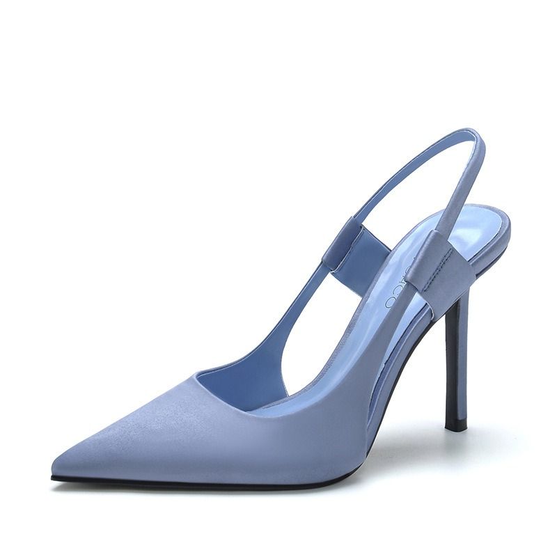 Pink pointy high heels girls a variety of colors and sizes summer spring autumn daily stiletto temperament Muller single shoes new French stiletto elegant overhead sandals
