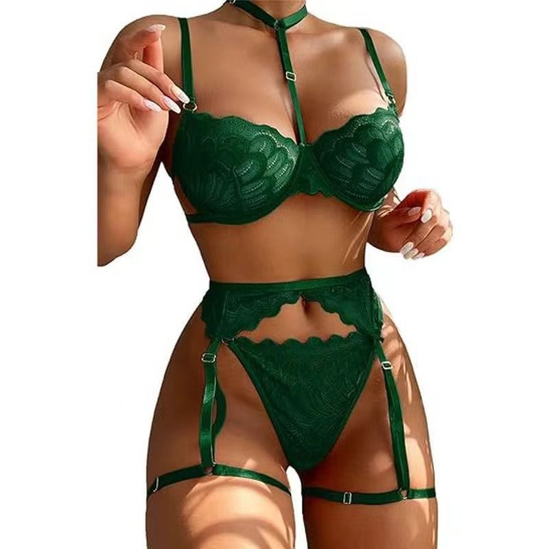 2024 Popular African New Product Fun Underwear Wine Red Flower Lace Hollow jumpsuit Sexy Underwear Set Strap Jumpsuit Nigh Lovers Girlfriends Wife's Birthday Holiday Surprising Gifts