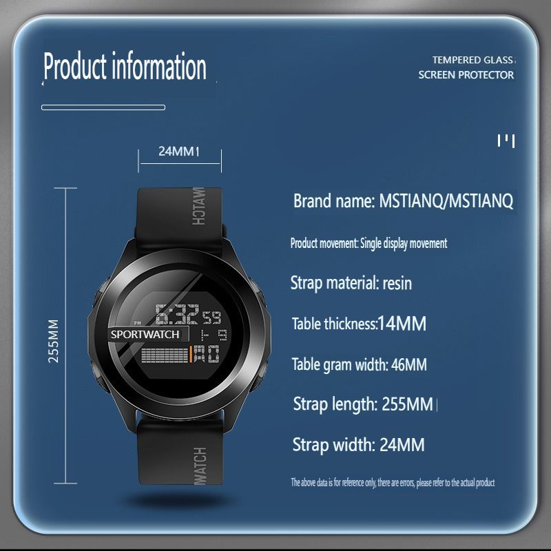 Vintage literary men's watch fashion fashion digital electronic watch outdoor sports glow-in-the-dark male student personality watch