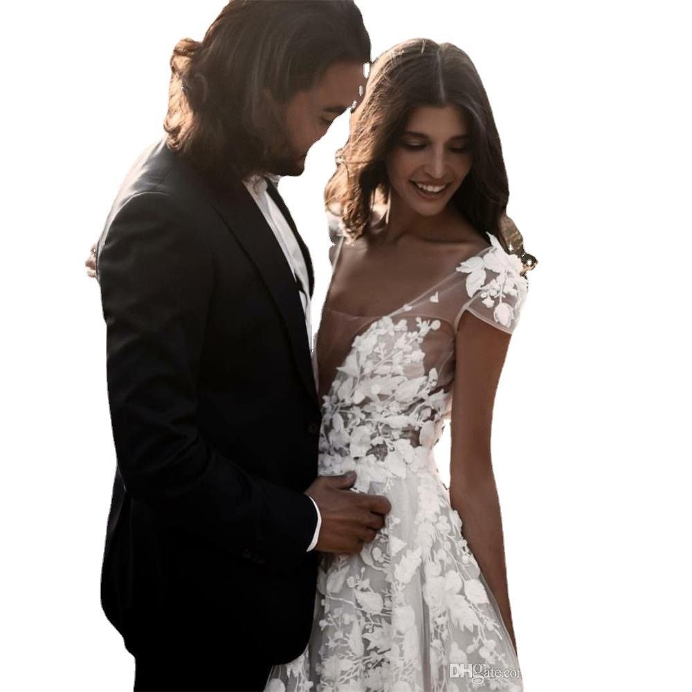 2024 new cross-border foreign trade Amazon wish a new European and American wedding dress sweet fresh high waist lace dress women