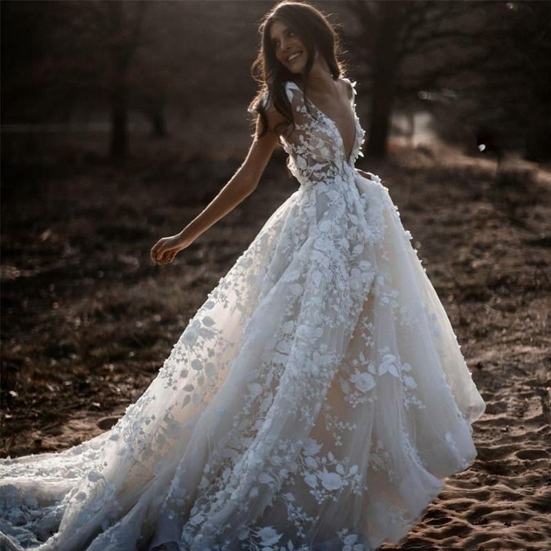 2024 new cross-border foreign trade Amazon wish a new European and American wedding dress sweet fresh high waist lace dress women