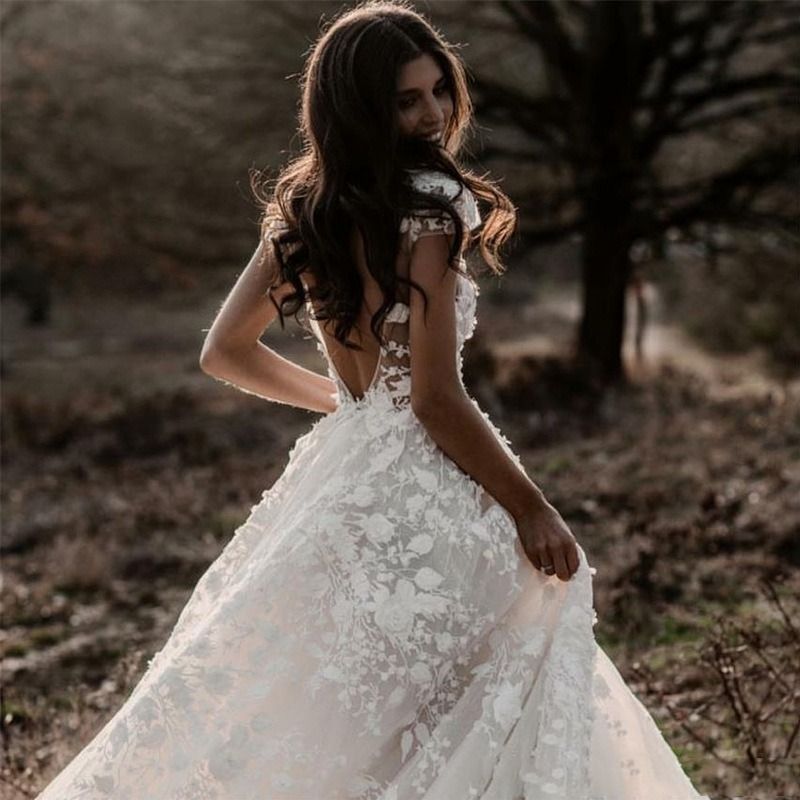 2024 new cross-border foreign trade Amazon wish a new European and American wedding dress sweet fresh high waist lace dress women