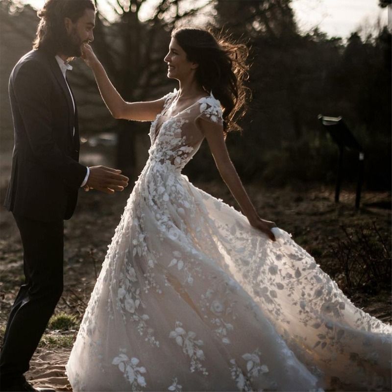 2024 new cross-border foreign trade Amazon wish a new European and American wedding dress sweet fresh high waist lace dress women