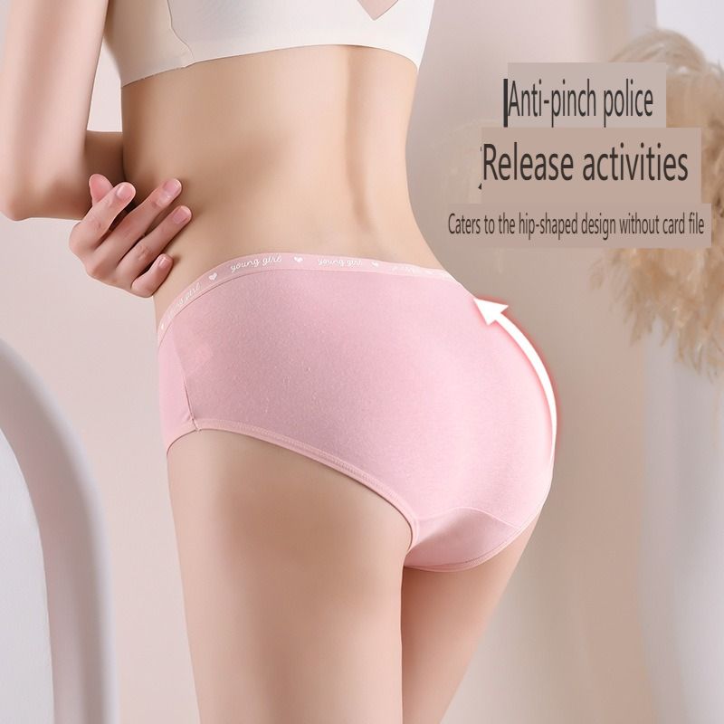 Africa's new simple graphene moisture conductive antibacterial pure cotton underwear women sexy mid-waist comfortable breathable girls briefs women panties