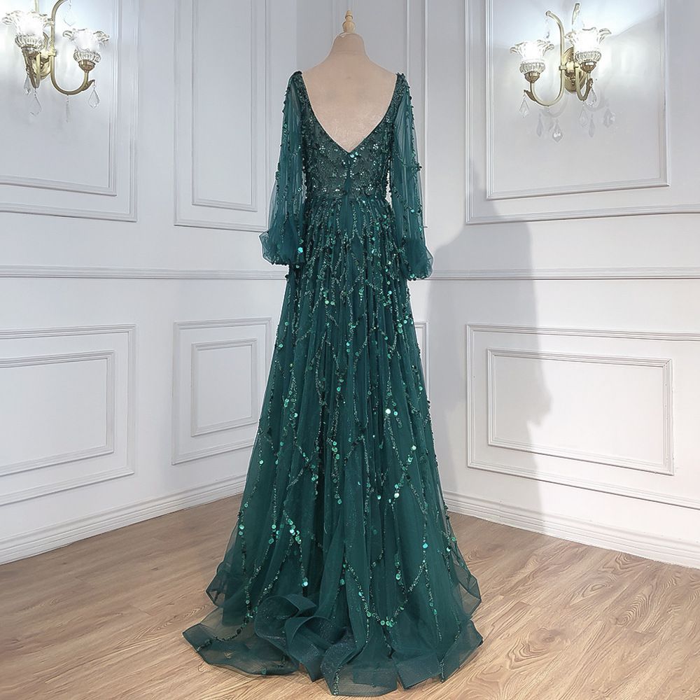 2024 Cross-border new gold heavy nail beads luxury evening dress temperament elegant line shoulder sexy girl vibe queen dress