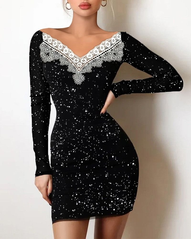 Africa's new cross-border women's slim-fit hot silver shoulder bag hip black dress evening dress sexy spice girls female dress
