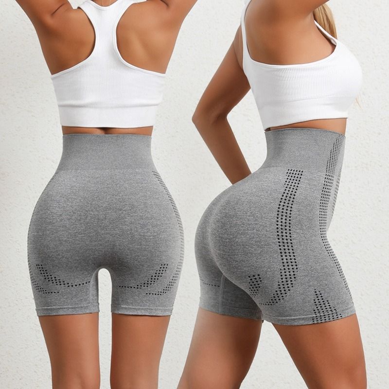 African new seamless three point fitness shorts women's high waist peach hip lift sports shorts Tight quick dry yoga shorts waist protection, no trace, hip lift