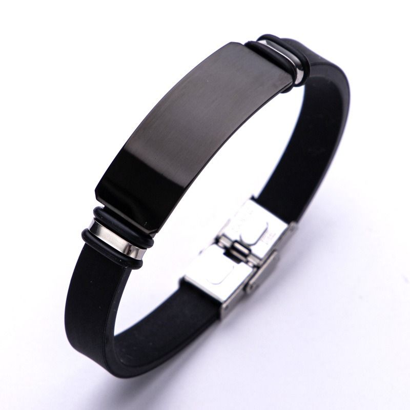 2024 Africa Fashion New Men's Titanium Steel Basketball Bracelet NBA Men's Silicone Stainless Steel Couple Bracelet Accessories Jewellry Silver Black 2 Colors Men's Personality Charm Bracelet