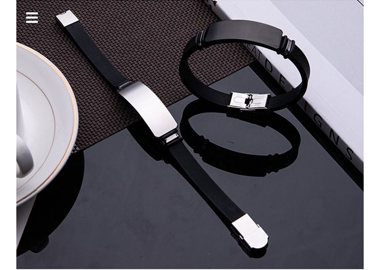 2024 Africa Fashion New Men's Titanium Steel Basketball Bracelet NBA Men's Silicone Stainless Steel Couple Bracelet Accessories Jewellry Silver Black 2 Colors Men's Personality Charm Bracelet