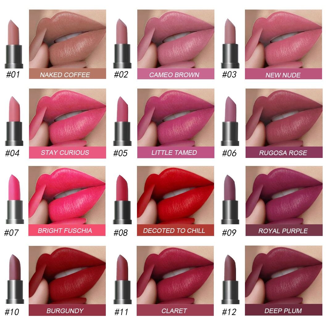 A set of 6 foreign trade new matte mist lipstick cross-border waterproof is not easy to decolorize lasting modern brown red lipstick wholesale
