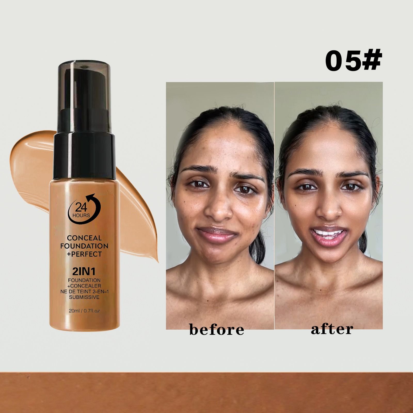 Africa Cross Border Makeup 5 Color Powder Foundation Lasting Makeup, waterproof, sweat resistant and easy to push off oil Control concealer foundation