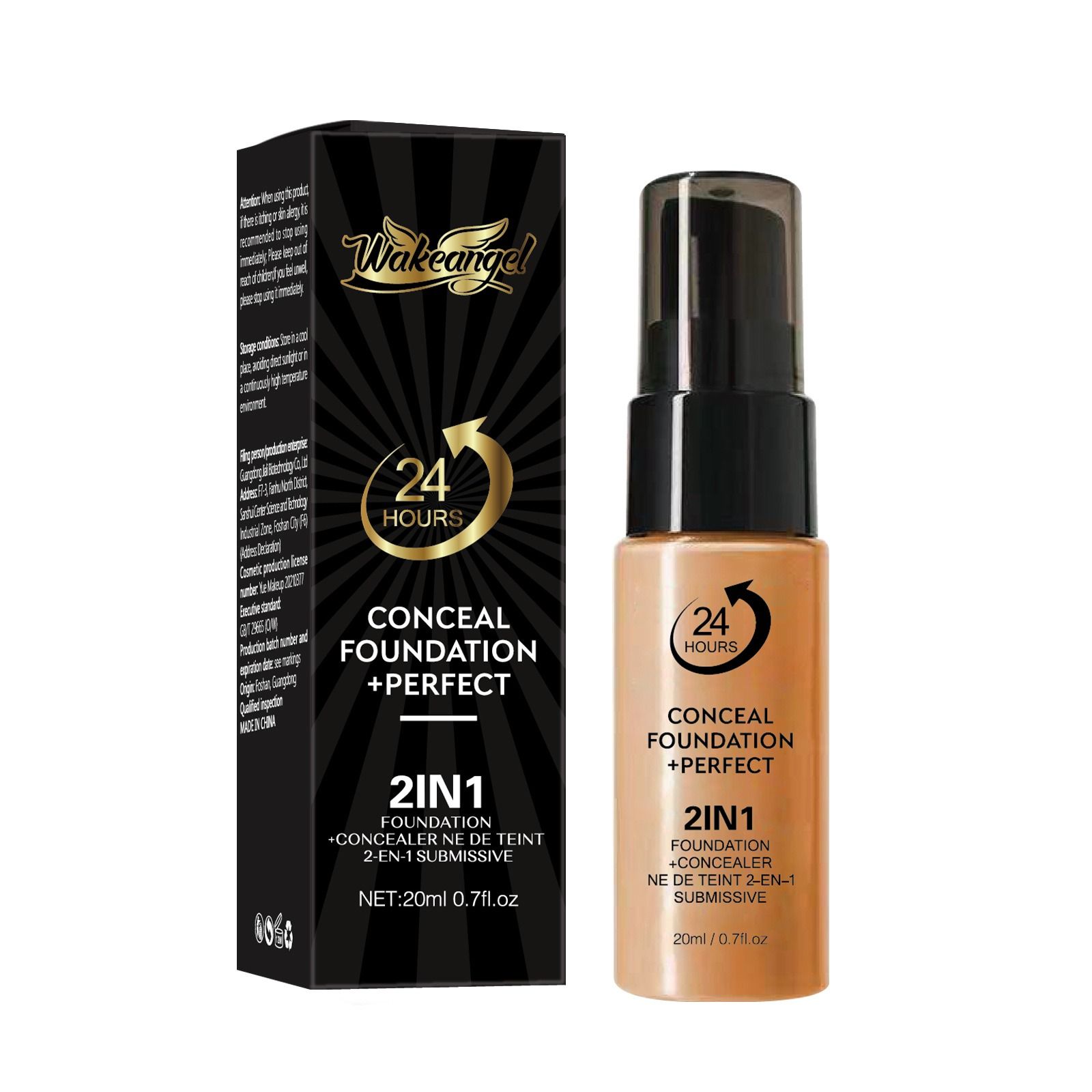 Africa Cross Border Makeup 5 Color Powder Foundation Lasting Makeup, waterproof, sweat resistant and easy to push off oil Control concealer foundation