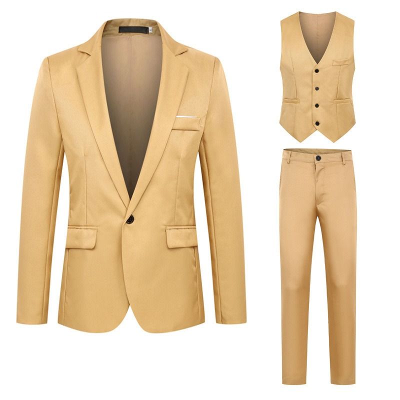 Cross-border foreign trade wholesale men's suit trousers vest three-piece men's business casual suit wedding dress suit