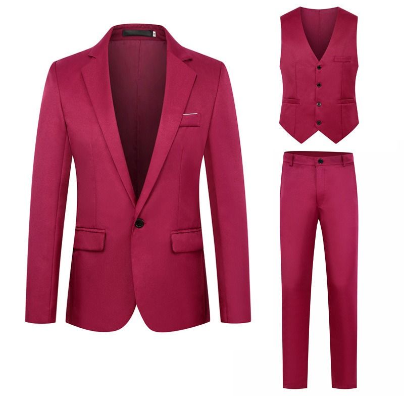 Cross-border foreign trade wholesale men's suit trousers vest three-piece men's business casual suit wedding dress suit
