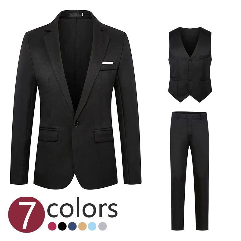 Cross-border foreign trade wholesale men's suit trousers vest three-piece men's business casual suit wedding dress suit