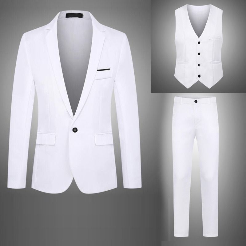 Cross-border foreign trade wholesale men's suit trousers vest three-piece men's business casual suit wedding dress suit