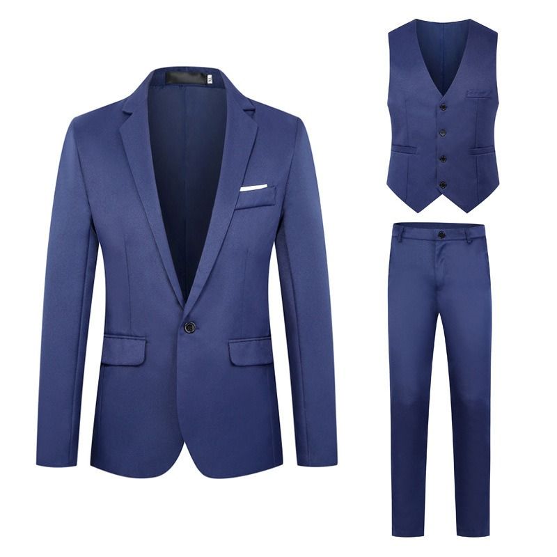 Cross-border foreign trade wholesale men's suit trousers vest three-piece men's business casual suit wedding dress suit