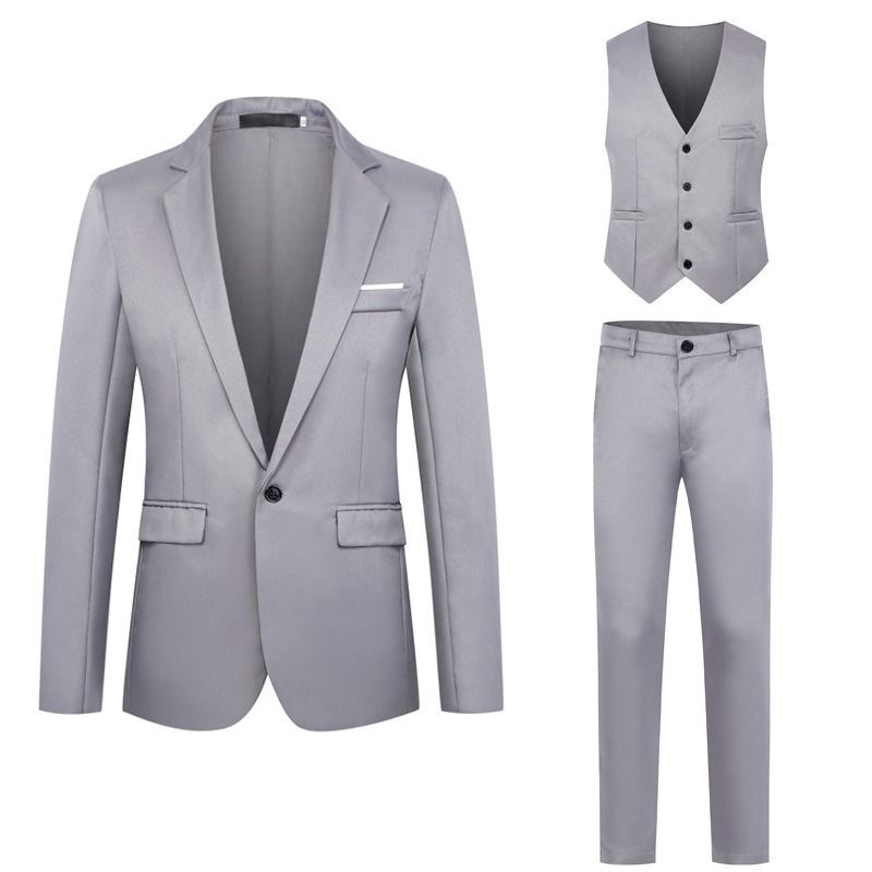 Cross-border foreign trade wholesale men's suit trousers vest three-piece men's business casual suit wedding dress suit