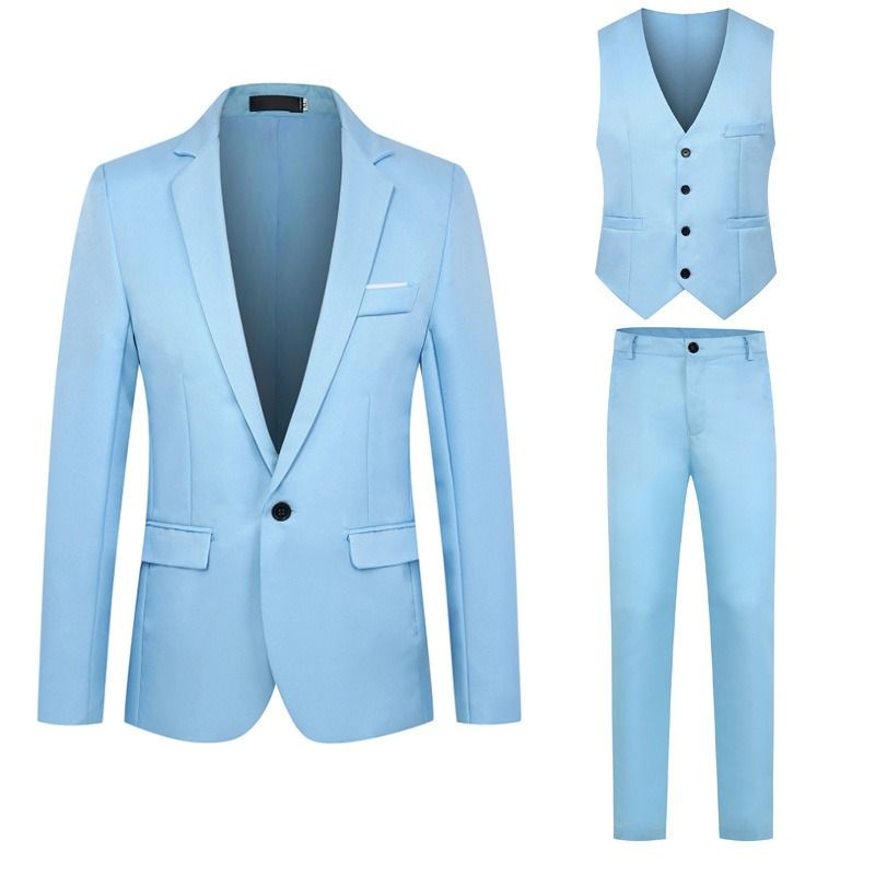 Cross-border foreign trade wholesale men's suit trousers vest three-piece men's business casual suit wedding dress suit