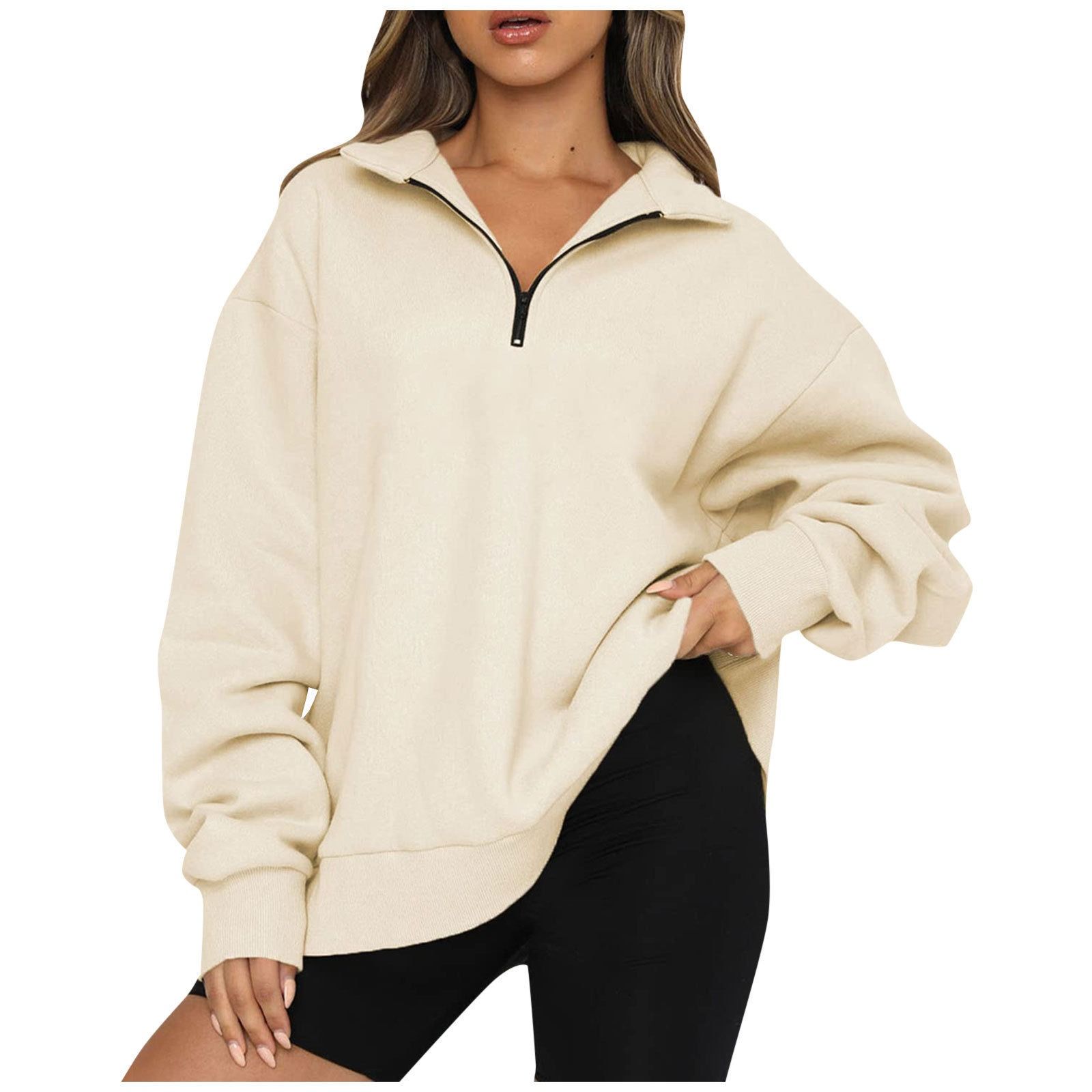 Africa new women plus fleece hoodie winter Amazon foreign trade Europe and the United States women's new hoodie plus fleece blouse loose solid color no pocket hoodie