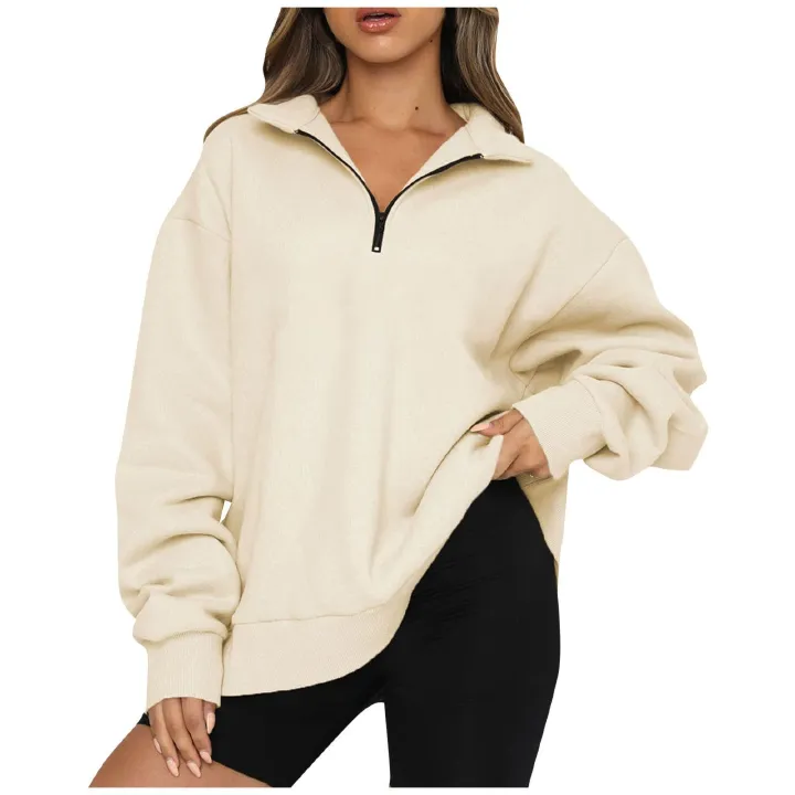 Africa new women plus fleece hoodie winter Amazon foreign trade Europe and the United States women's new hoodie plus fleece blouse loose solid color no pocket hoodie