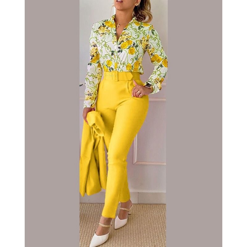 Africa Europe America 2026 Spring Sweet Style Fresh & Sweet Women's Clothing Polyester Long-Sleeve Fashion Casual Set Plant & Flower Patterns Popular 3D Elements Comfortable Casual Style