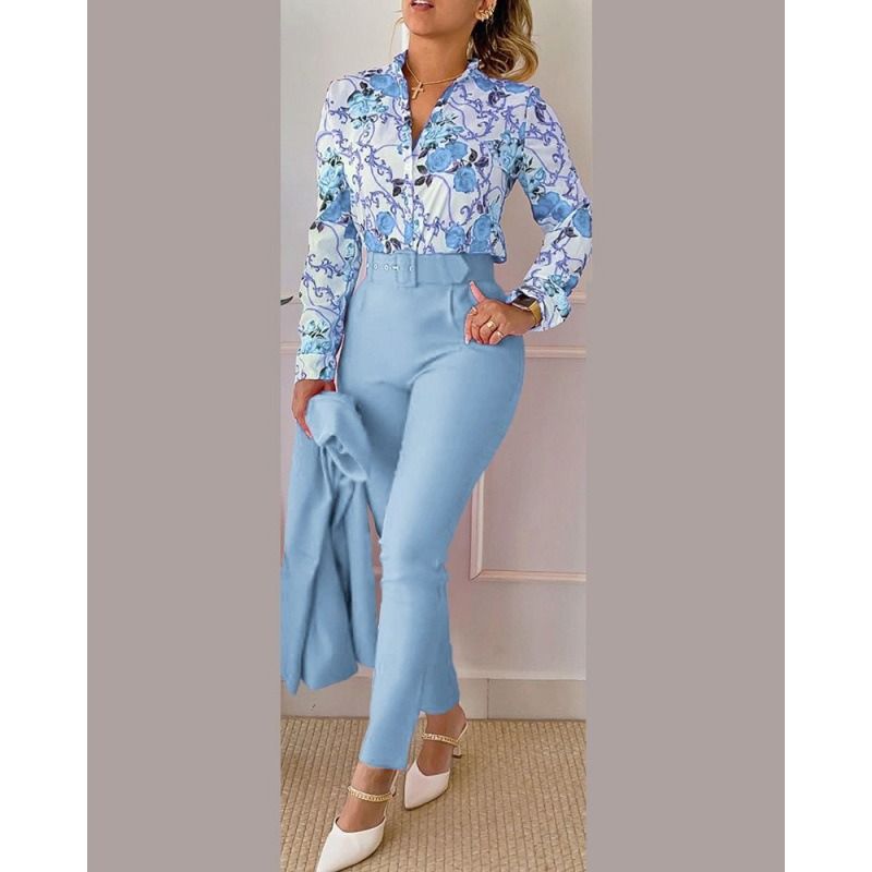 Africa Europe America 2026 Spring Sweet Style Fresh & Sweet Women's Clothing Polyester Long-Sleeve Fashion Casual Set Plant & Flower Patterns Popular 3D Elements Comfortable Casual Style