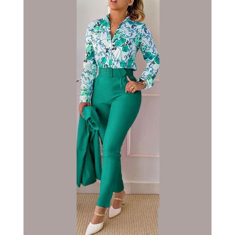 Africa Europe America 2026 Spring Sweet Style Fresh & Sweet Women's Clothing Polyester Long-Sleeve Fashion Casual Set Plant & Flower Patterns Popular 3D Elements Comfortable Casual Style