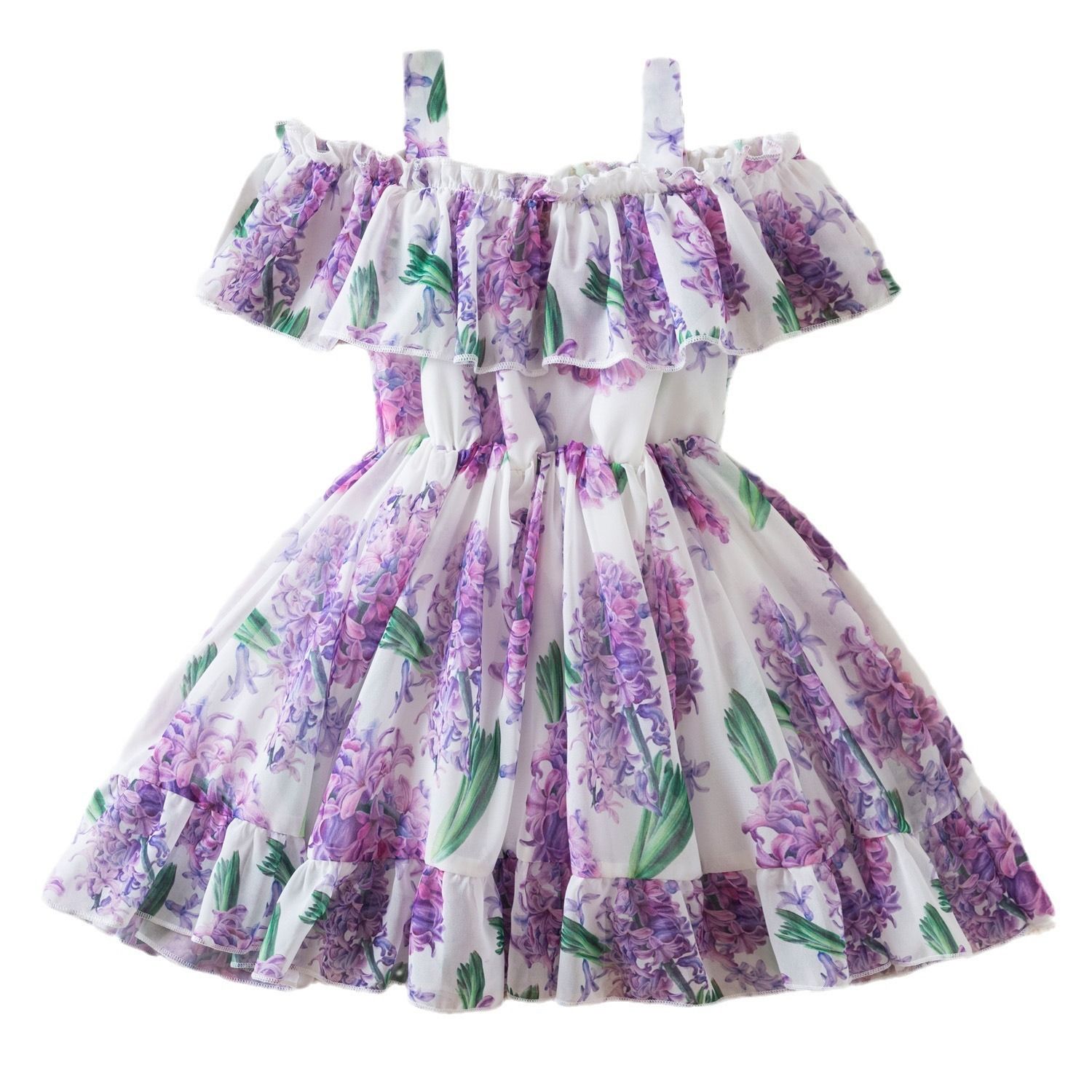 2024 summer new foreign trade girls western-style chiffon halter dress Princess dress children's Korean halter dress