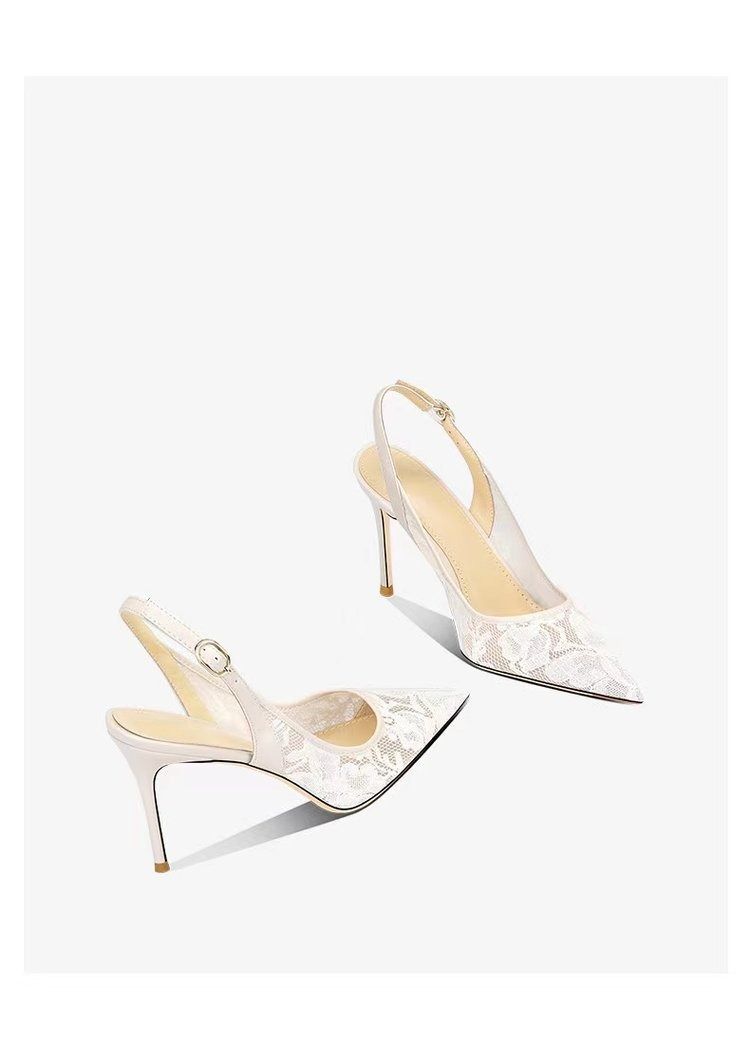 Africa's new 2024 single shoe temperament shallow mouth French new Chinese baotou sandals pointed head with stiletto heel women's high heels wholesale