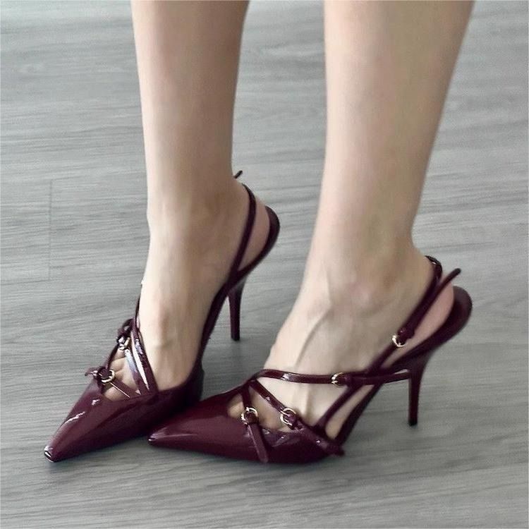 2024 foreign trade spring and summer new fashion single shoes retro pointed women's shoes Amazon cross-border high heels wholesale women