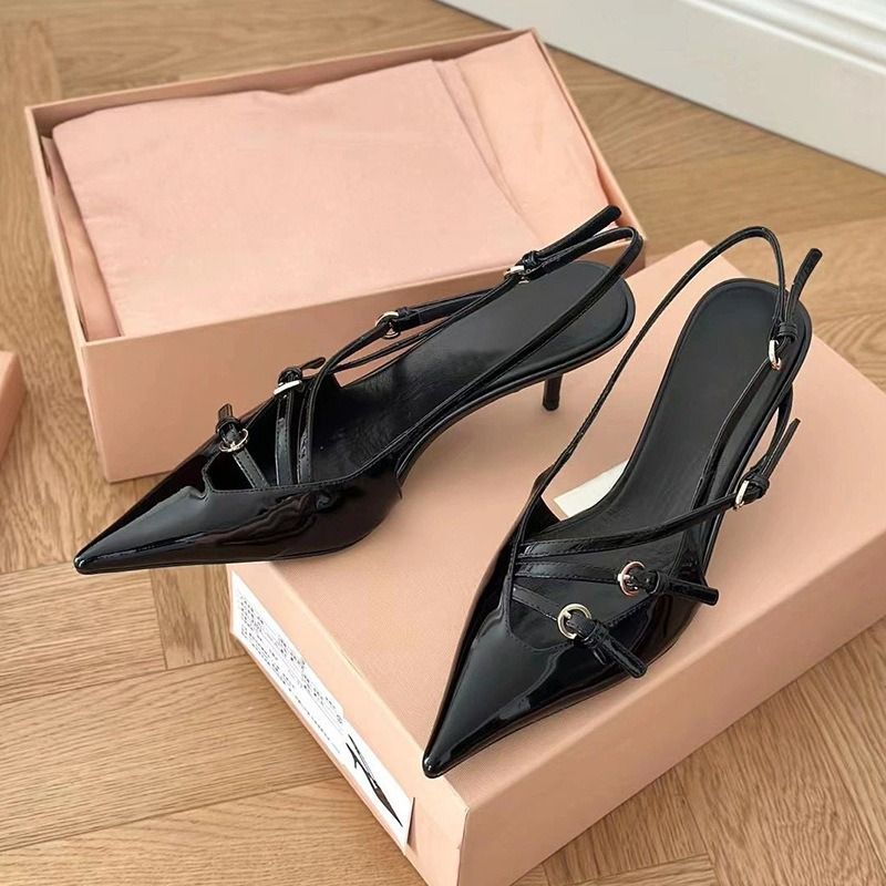 2024 foreign trade spring and summer new fashion single shoes retro pointed women's shoes Amazon cross-border high heels wholesale women
