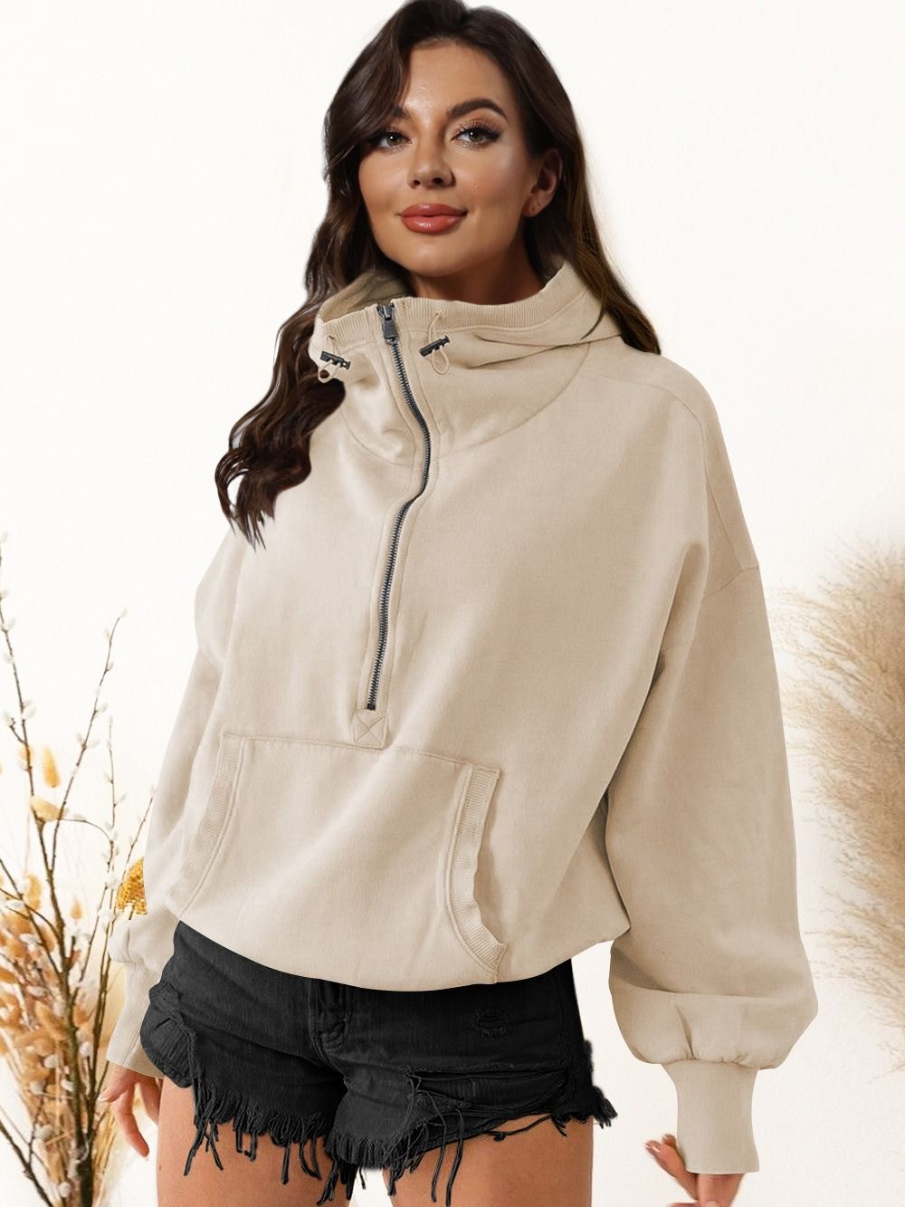 Africa 2024 new hooded hoodie European and American women's fashion brand sports hoodie zipper drawstring long-sleeved top coat