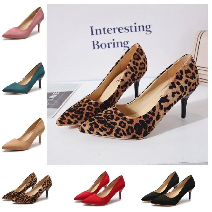 Africa new women's high heels giant foreign trade large size women's fashion shoes wish Europe and the United States leopard print industry fashion high heels