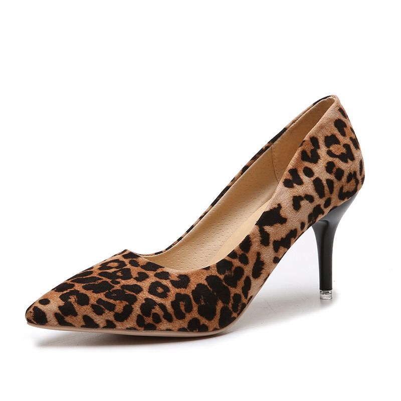 Africa new women's high heels giant foreign trade large size women's fashion shoes wish Europe and the United States leopard print industry fashion high heels