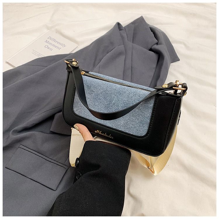 African new Korean patchwork color contrast small square bag women this year popular retro shopping small bag literary simple single shoulder crossbody bag tide