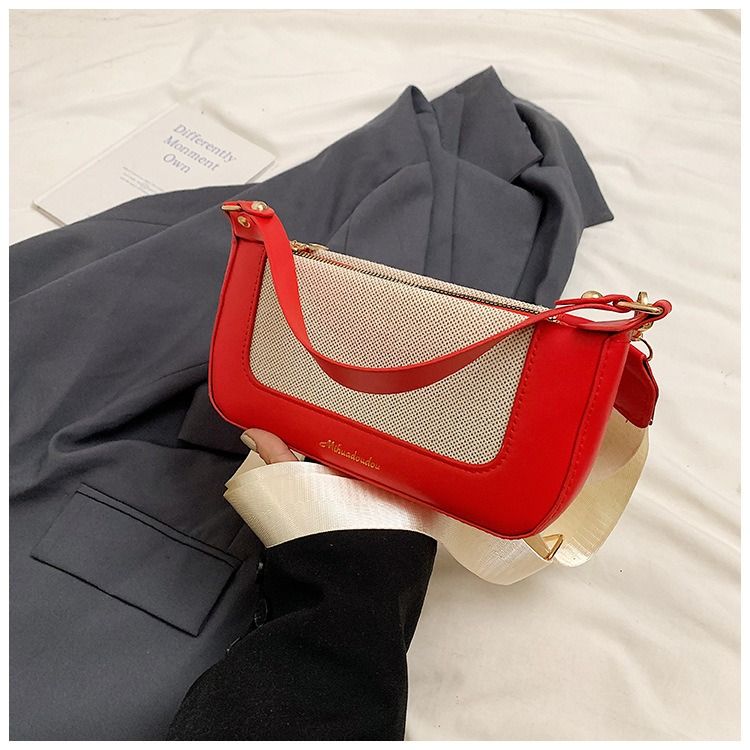 African new Korean patchwork color contrast small square bag women this year popular retro shopping small bag literary simple single shoulder crossbody bag tide
